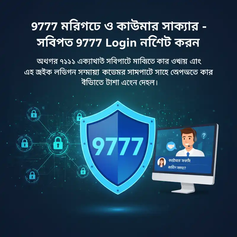 9777 নিরাপত্তা এবং কাস্টমার সাপোর্ট ব্যানার